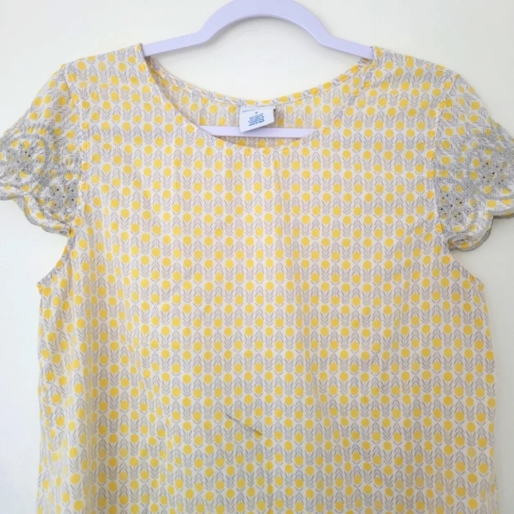 Sleep Sense Cotton Modal Blend Dots Yellow PJs Top S‎